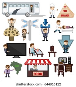 Business n Travel Cartoon Vector Illustration