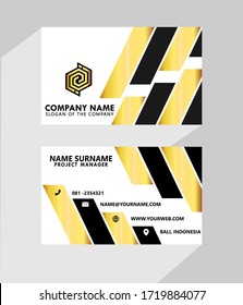 Business  name card abstract background. Vector illustration model black white gold.