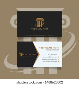 Business name card for Attorney and Lawyer who need branding. This business card template build in vector with lawyer and attorney symbols and illustration. 