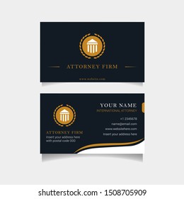 Business name card for Attorney and Lawyer who need branding. This business card template build in vector with lawyer and attorney symbols and illustration.