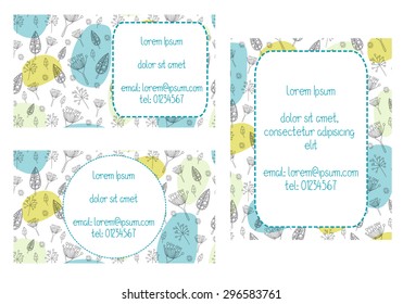 Business or name card for creative person. Suitable for florist, wedding planer, decorator, etc. Vector illustration