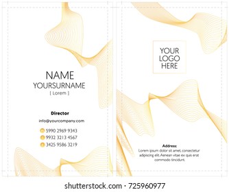 Business name card layout in curve abstract lines theme