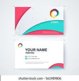 Business name card template commercial design. vector illustration