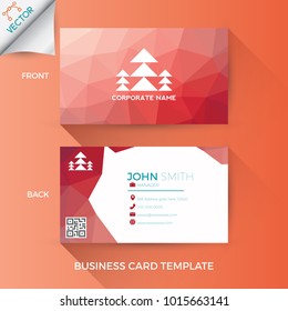 Business name card template in creative,  modern and clean style with front and back layout
