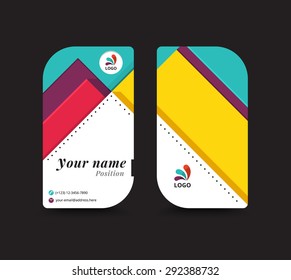 Business name card template. vector illustration