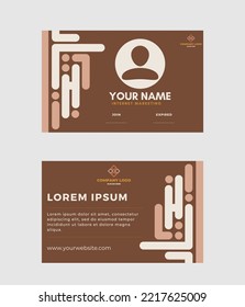 Business, Name Or Visiting Card With Cube Pattern In Grey And Brown Color.