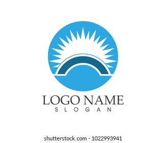 Business nature sun logo design