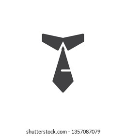 Business necktie vector icon. filled flat sign for mobile concept and web design. Neck tie glyph icon. Office dress code symbol, logo illustration. Pixel perfect vector graphics