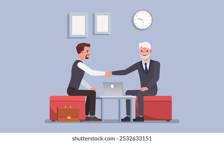 Business Negotiation concept. Bussiness people character vector illustration design.