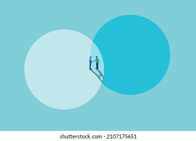 Business Negotiation, Deal Making Or Acquisition, Merger Vector Concept. Two Men Shaking Hands. Minimal Design. Eps10 Illustration.eps