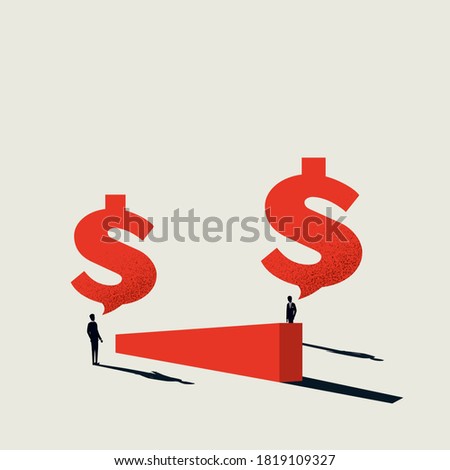 Business negotiation and deal making vector concept. Symbol of confrontation, money talk, meeting, mergers or acquisitions. Eps10 illustration.
