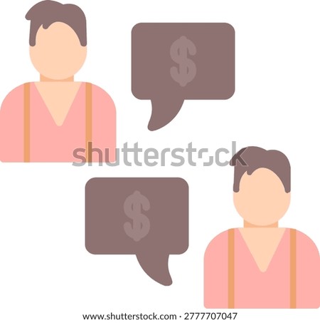 Business Negotiation Discussion Flat Vector Icon Design