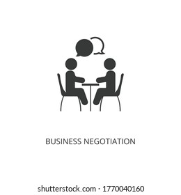 Business Negotiation Icon. Flat Vector Symbol Design. Can Be Used For Web And Mobile.