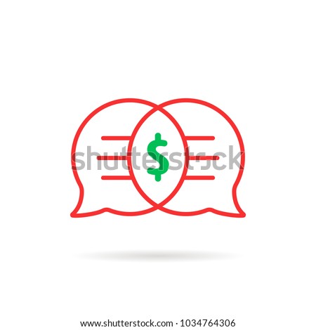 business negotiations linear logo. flat style trend modern simple unity logotype graphic design isolated on white background. concept of fintech consultant or chatbot for ecommerce and good bargain