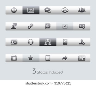 Business Network // Classic Bars +++ The vector file includes 3 buttons states in different layers. +++