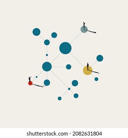 Business network and contacts vector concept. Symbol of connection, technology, communication. Minimal eps10 illustration