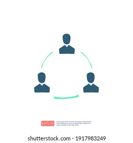 concepto de icono del doodle de la red empresarial. ilustración vectorial de símbolo de señal de conexión de comunidad o marketing