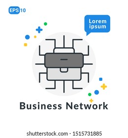 Business Network Flat icon. Used For web, logo, mobile app, User Interface and Infographic
