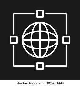 Red de negocios, flujo de negocios, globo, conectar imagen vectorial de icono. También se puede usar para negocios y oficinas. Idóneo para aplicaciones web, aplicaciones móviles y medios impresos.