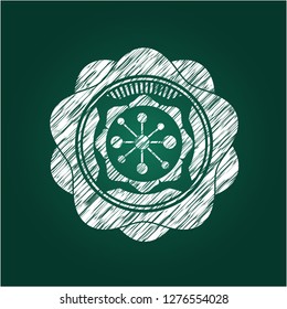 business network icon drawn with chalkboard texture
