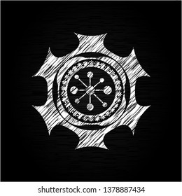 business network icon drawn on blackboard