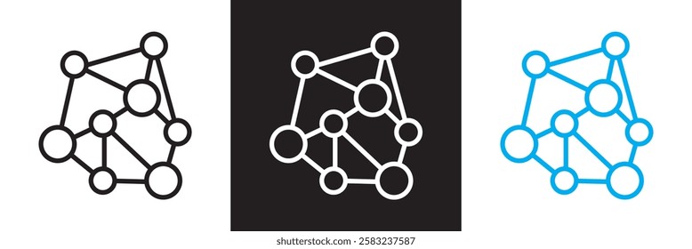 Business network icon. Editable stroke. isolated on white and black background. vector illustration. EPS 10