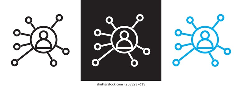 Business network icon. Editable stroke. isolated on white and black background. vector illustration. EPS 10