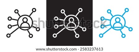 Business network icon. Editable stroke. isolated on white and black background. vector illustration. EPS 10