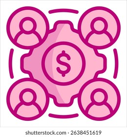 Business Network Icon Element For Design