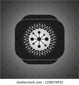 business network icon inside black badge