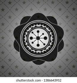 business network icon inside black emblem. Vintage.