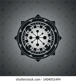 business network icon inside black emblem. Vintage.