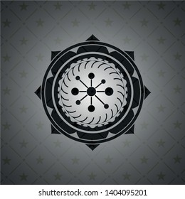 business network icon inside black emblem. Vintage.