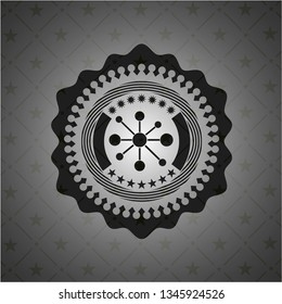 business network icon inside dark badge or emblem