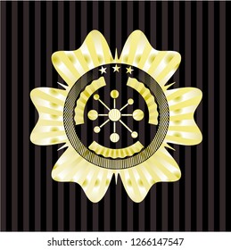 business network icon inside gold badge