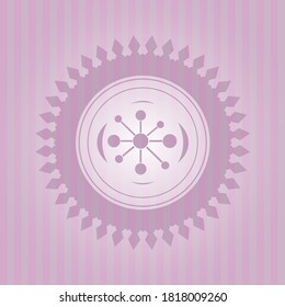 business network icon inside pink emblem. Vintage. Amazing desing. 