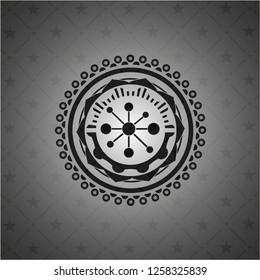 business network icon inside realistic black emblem