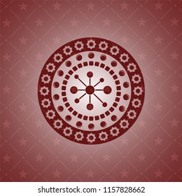 business network icon inside red icon or emblem