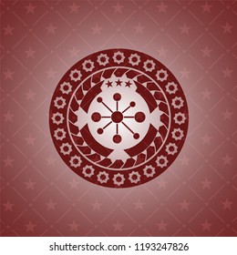 business network icon inside red emblem