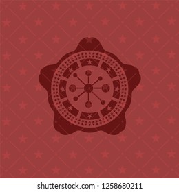 business network icon inside red icon or emblem