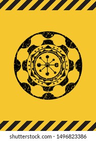 business network icon inside warning sign, black grunge emblem. Vector Illustration. Detailed.