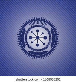 Business-Netzwerk-Symbol mit jean-Struktur