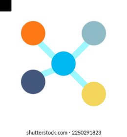 business network icon logo flat style vector