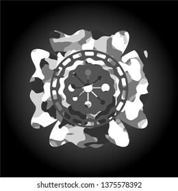 business network icon on grey camouflaged pattern