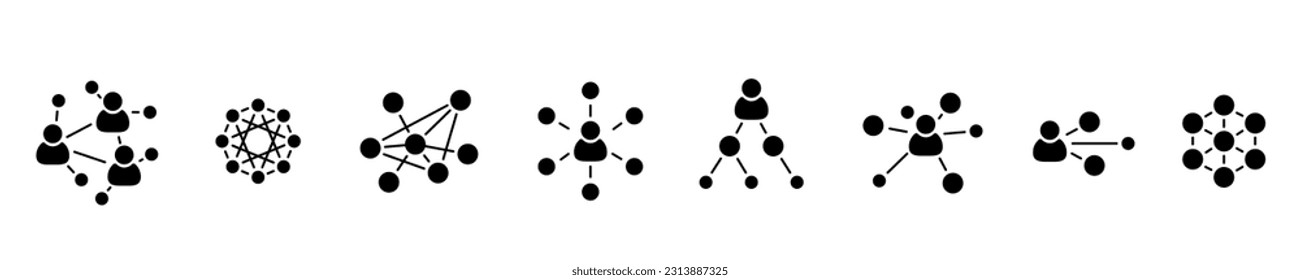 Business network icon set illustration
