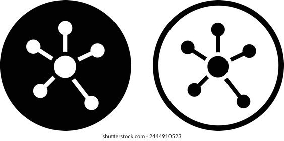 Business network icon set in two styles isolated on white background . Vector illustration