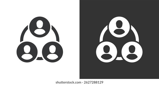 Business network icon. Solid glyph series icon