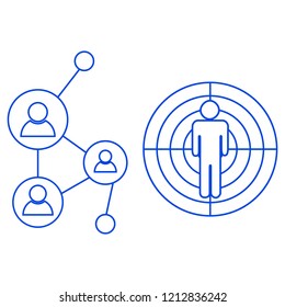 Business network icon. Vector illustration