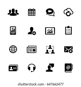 Iconos de red empresarial // Serie negra - Iconos vectoriales para sus proyectos digitales o impresos.