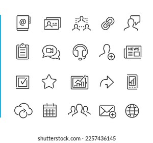 Business Network Icons - Blue Line Series - Vector line icons for your digital or print projects.